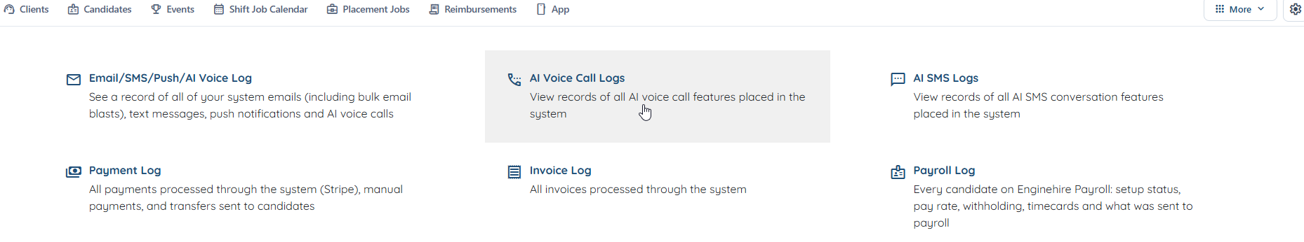AI Voice Call Logs with a calls structured output open