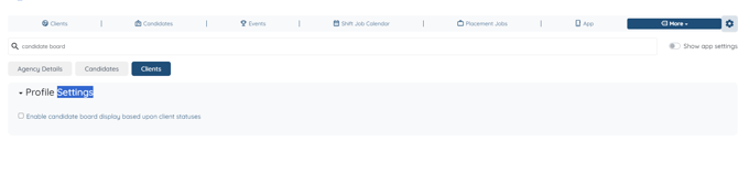 Clients_ Profile Settings with the checkbox enabled and statuses selected