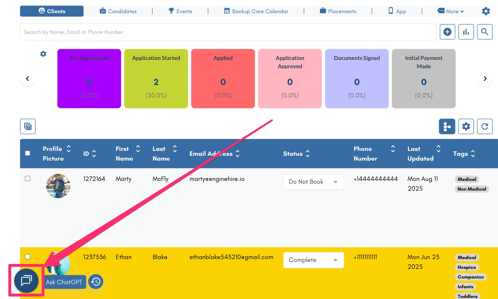 Access Support: Learning Center, Live Chat, and Create a Ticket.