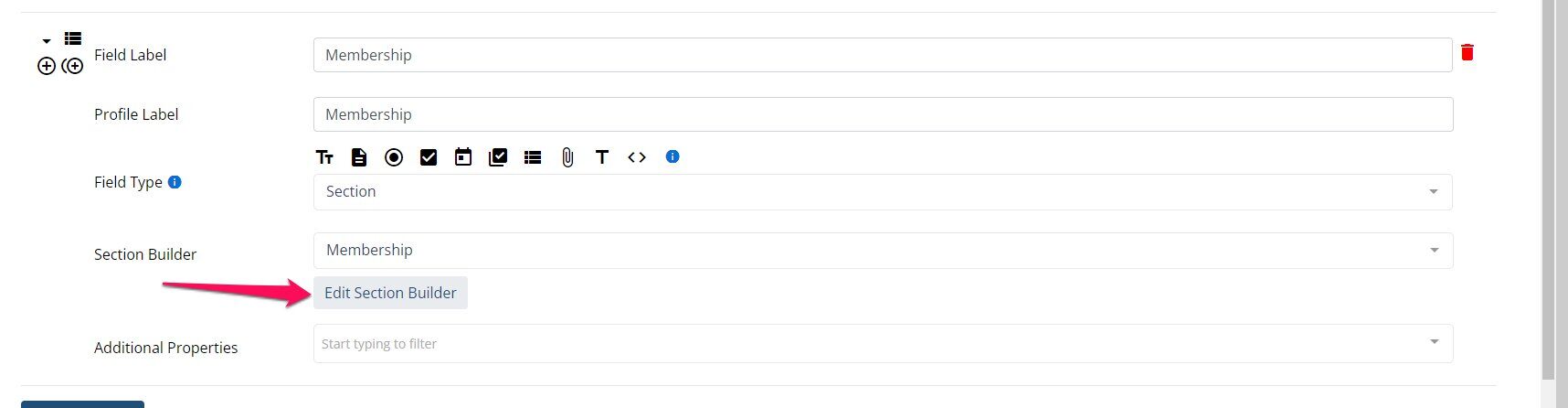 Understanding additional properties for fields in the form builder