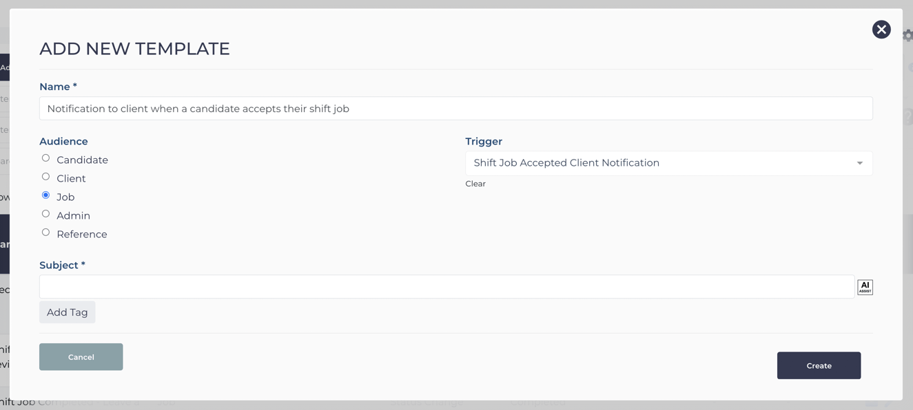 Email notification to send to client and to candidate when they accept ...