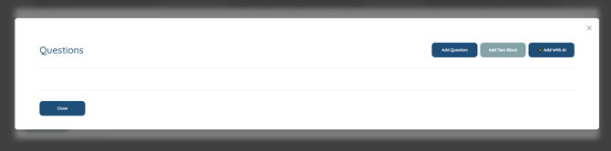 the Questions area showing the Add With AI button