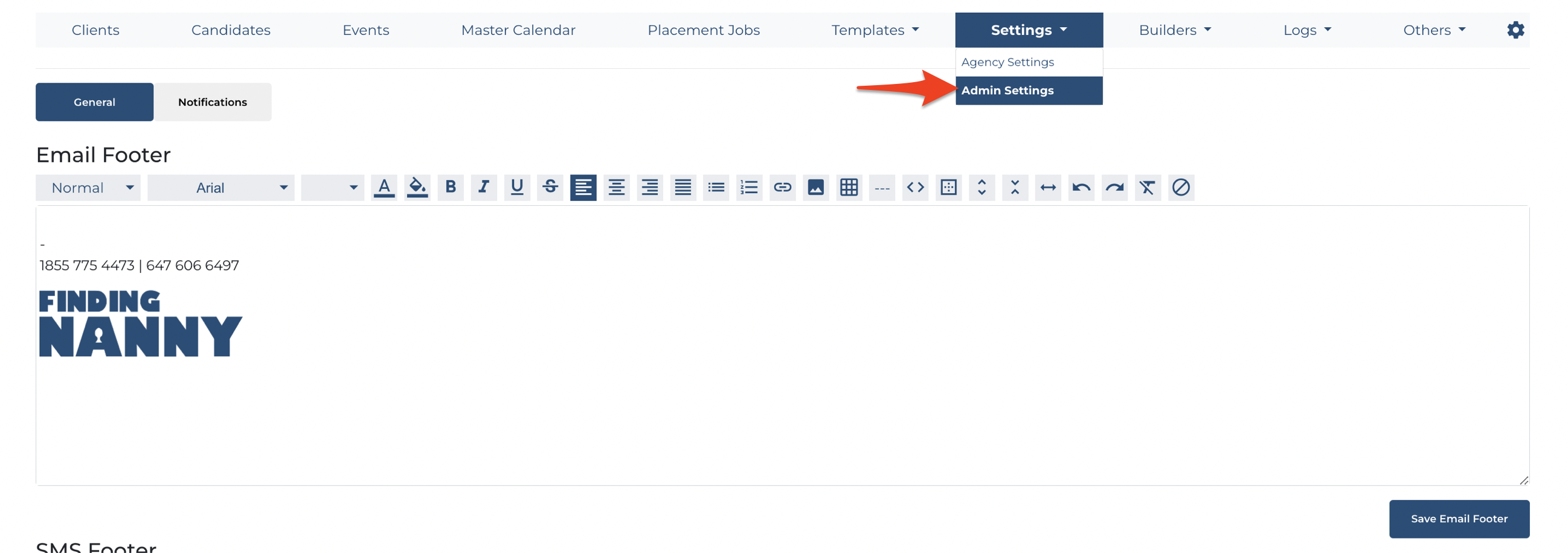 How to set up an email footer